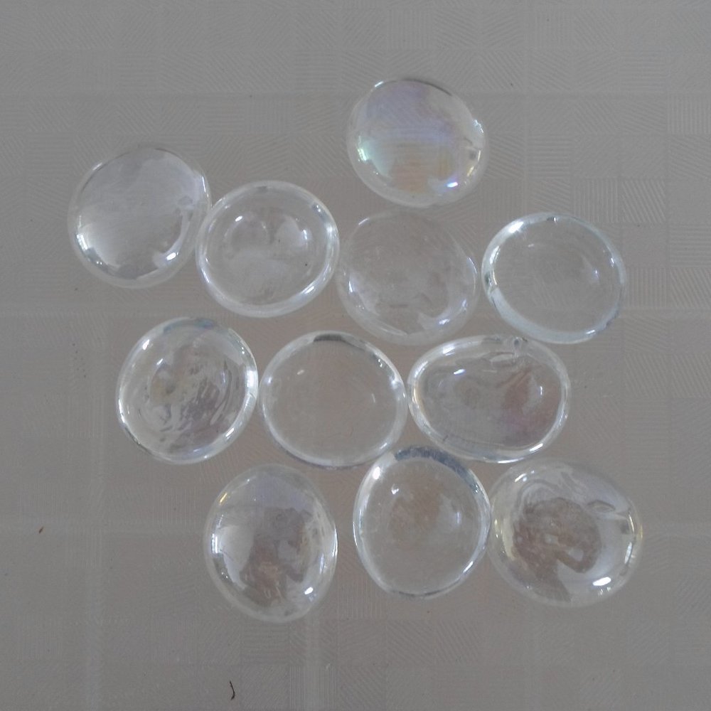 Glass Stones - Two (2) Pounds Clear with White Tone